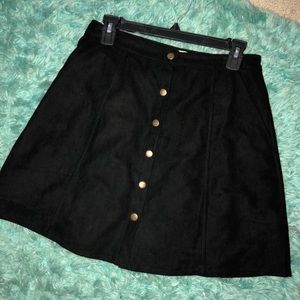 Black suede skirt